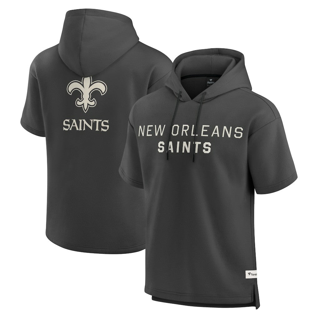 New Orleans Saints Elements Future Ground Lettering Short Sleeve Pullover Hoodie | NFL Hot