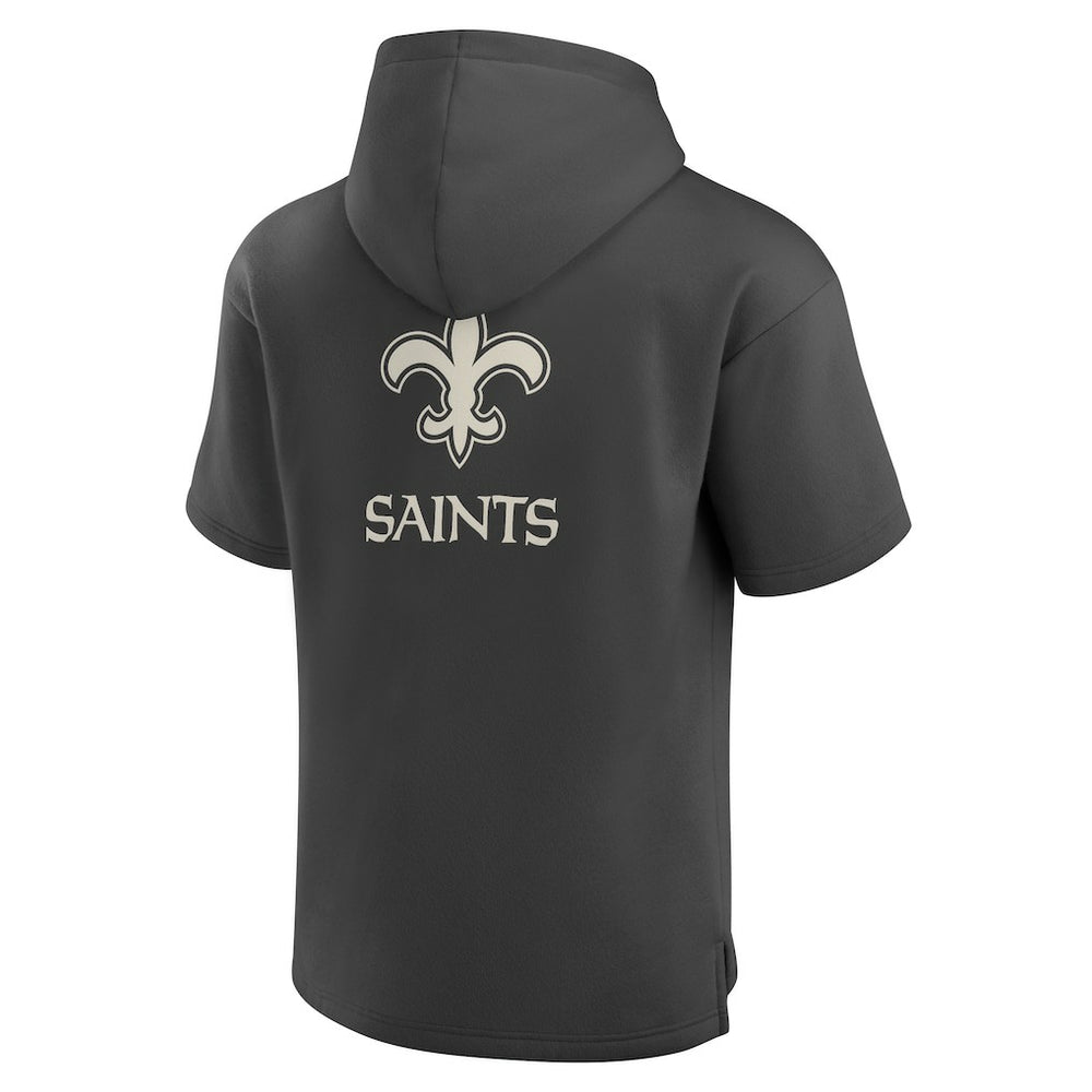 New Orleans Saints Elements Future Ground Lettering Short Sleeve Pullover Hoodie | NFL Hot