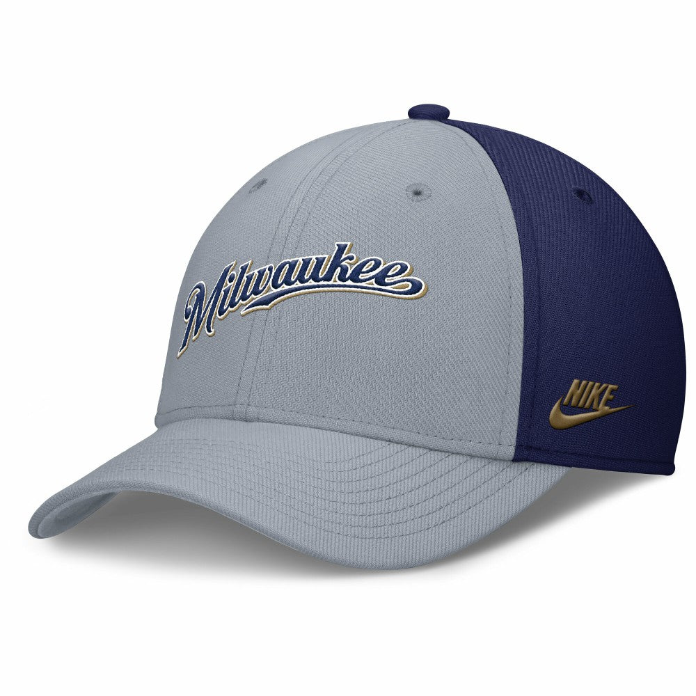 Milwaukee Brewers Nike Rise Swoosh Performance Flex Hat - MLB Hats
