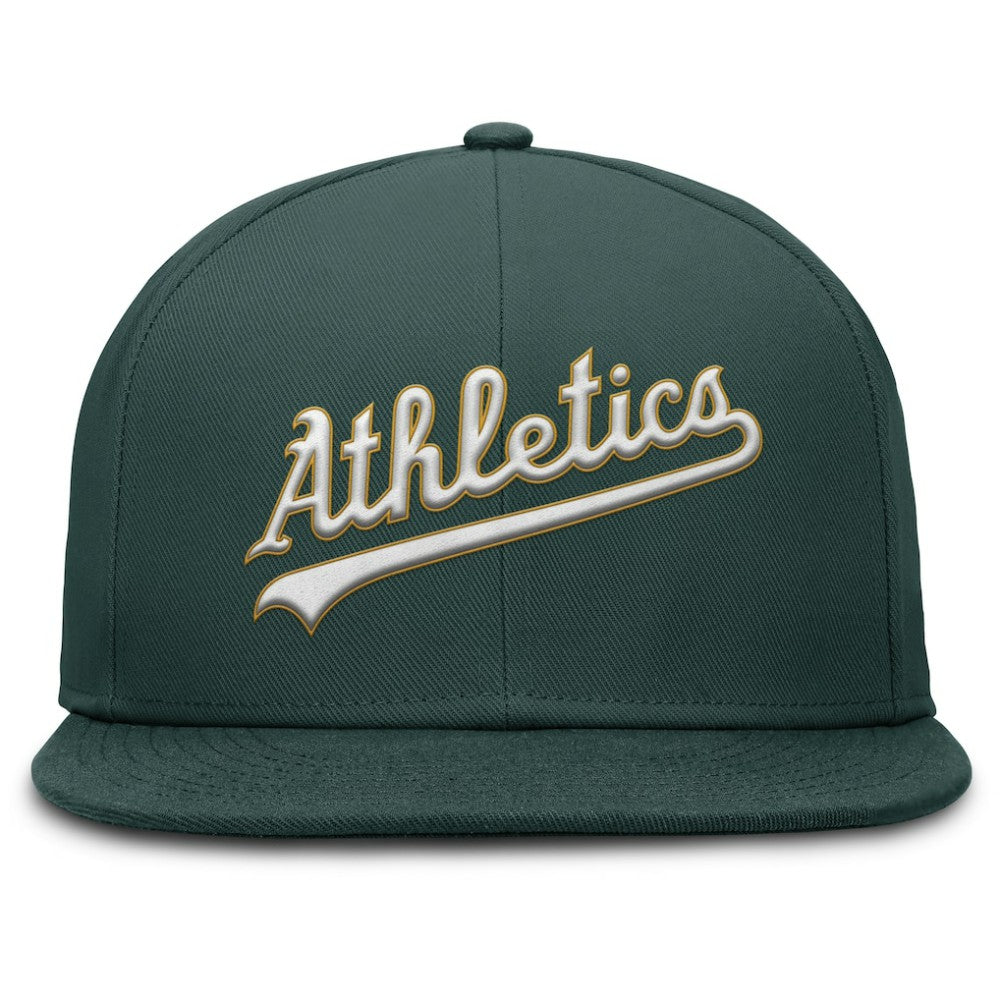 Athletics Nike Wordmark Dri-FIT Round Bill True Fitted Hat - MLB Hats