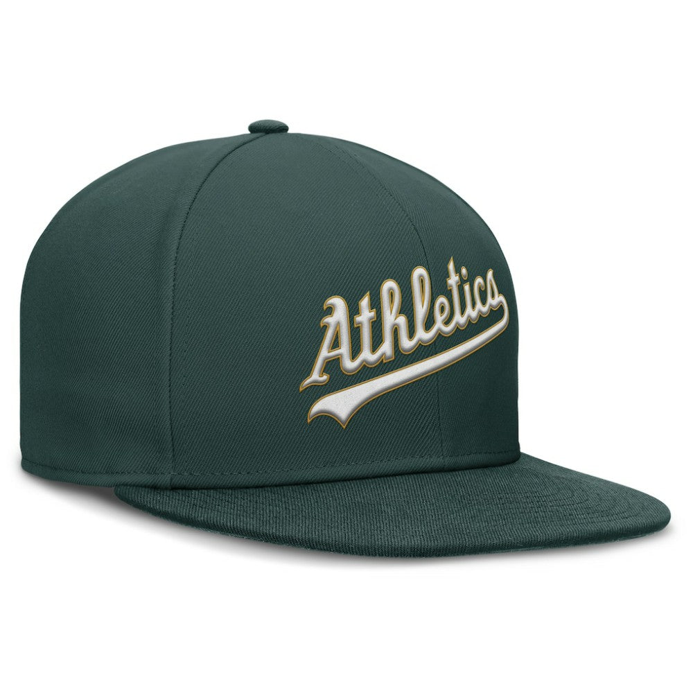 Athletics Nike Wordmark Dri-FIT Round Bill True Fitted Hat - MLB Hats