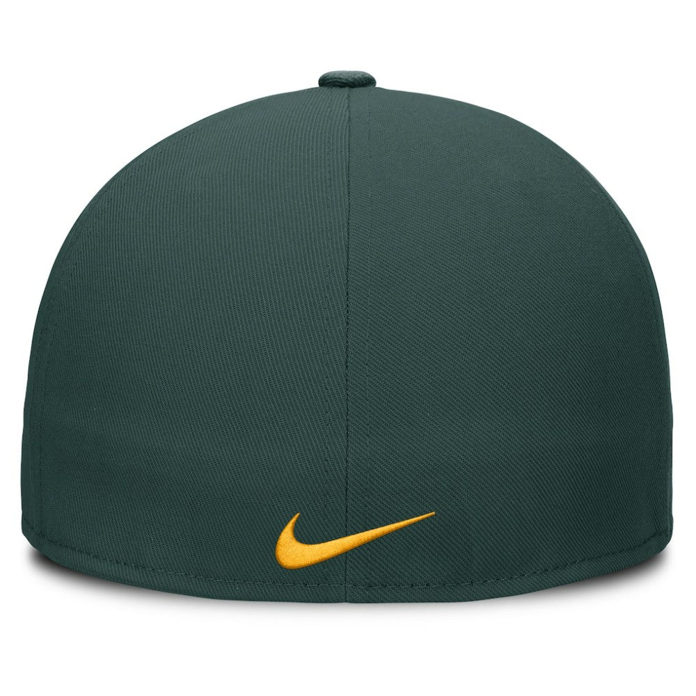 Athletics Nike Wordmark Dri-FIT Round Bill True Fitted Hat - MLB Hats