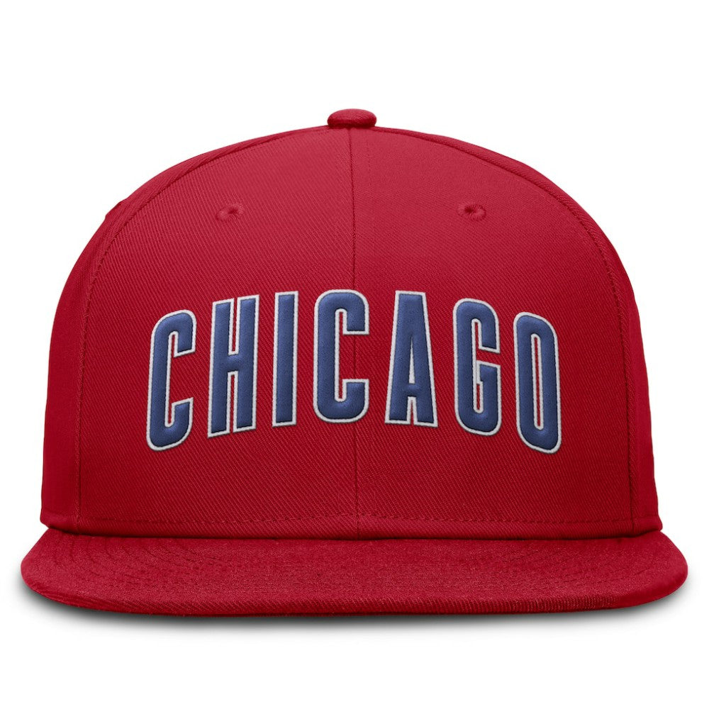 Chicago Cubs Nike Wordmark Dri-FIT Round Bill True Fitted Hat - MLB Hats