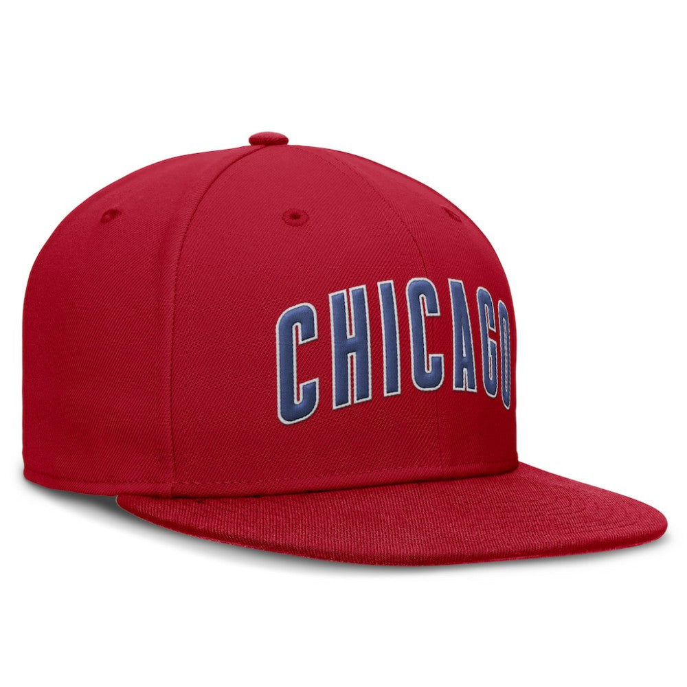 Chicago Cubs Nike Wordmark Dri-FIT Round Bill True Fitted Hat - MLB Hats