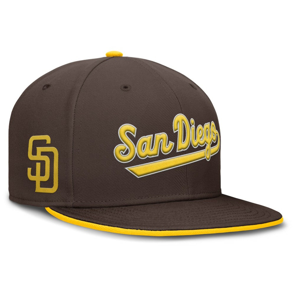 San Diego Padres Nike Primetime Dri-FIT Round Bill True Fitted Hat - MLB Hats