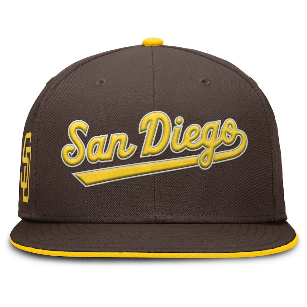 San Diego Padres Nike Primetime Dri-FIT Round Bill True Fitted Hat - MLB Hats