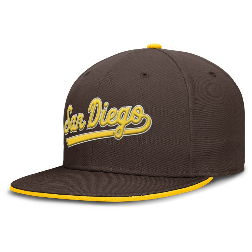 San Diego Padres Nike Primetime Dri-FIT Round Bill True Fitted Hat - MLB Hats