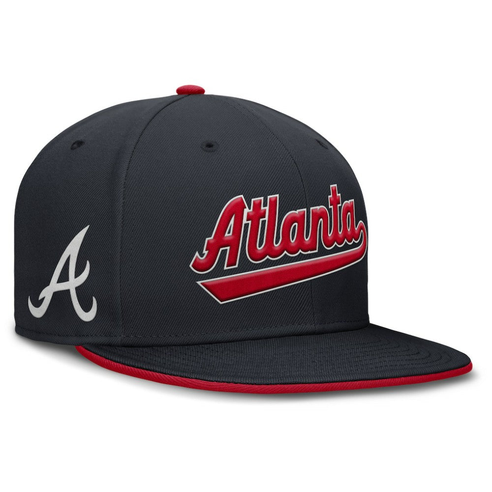 Atlanta Braves Nike Primetime Dri-FIT Round Bill True Fitted Hat - MLB Hats