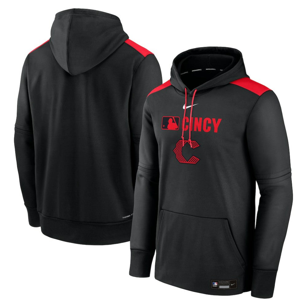 Cincinnati Reds Nike Authentic Collection City Connect Therma Pullover Hoodie - MLB Hoodies