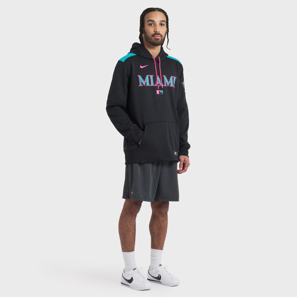Miami Marlins Nike 2025 City Connect Authentic Collection Therma Pullover Hoodie - MLB Hoodies