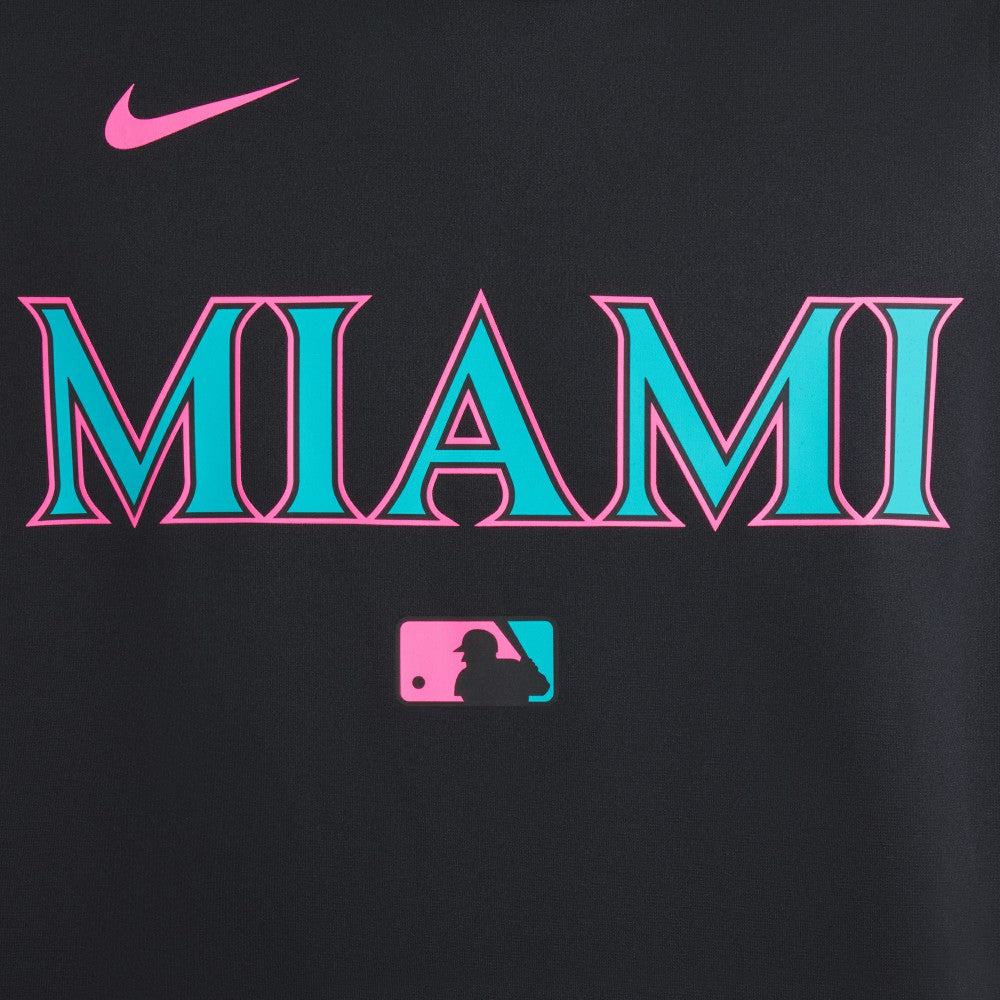 Miami Marlins Nike 2025 City Connect Authentic Collection Therma Pullover Hoodie - MLB Hoodies