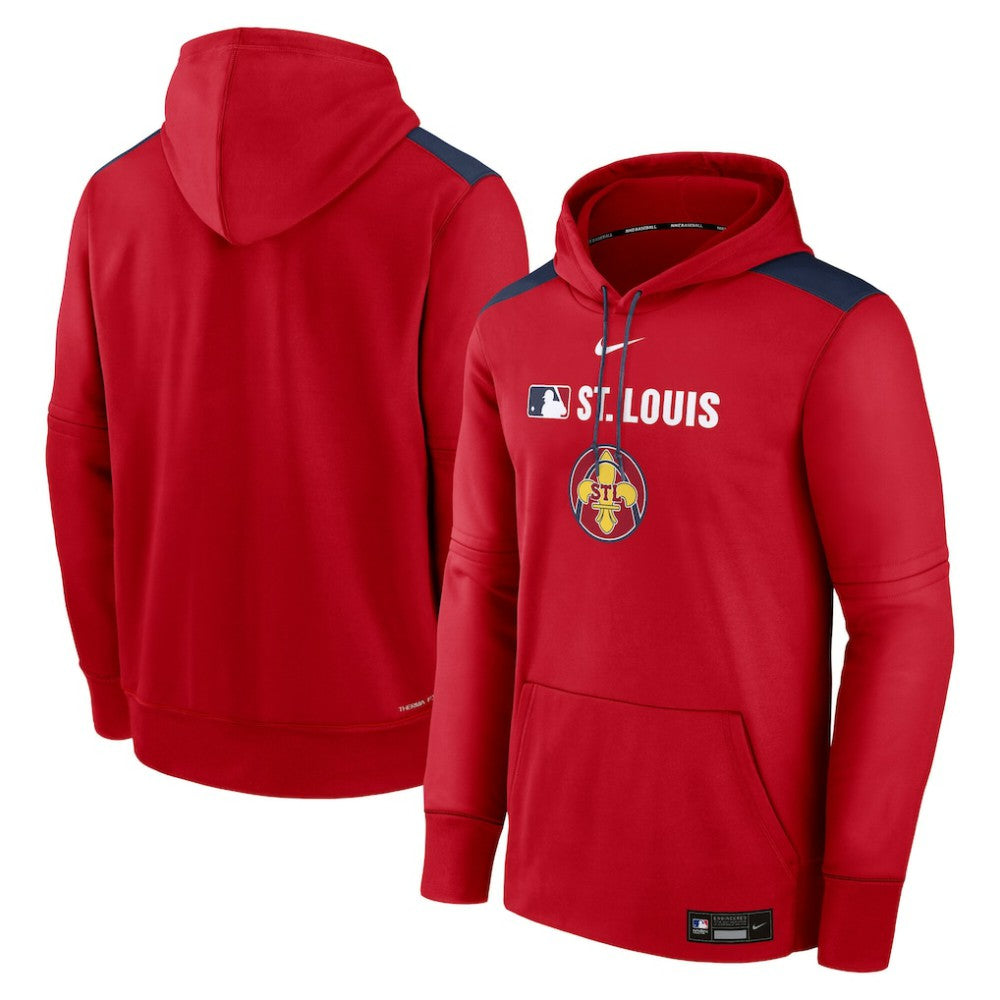 St. Louis Cardinals Nike Authentic Collection City Connect Therma Pullover Hoodie - MLB Hoodies