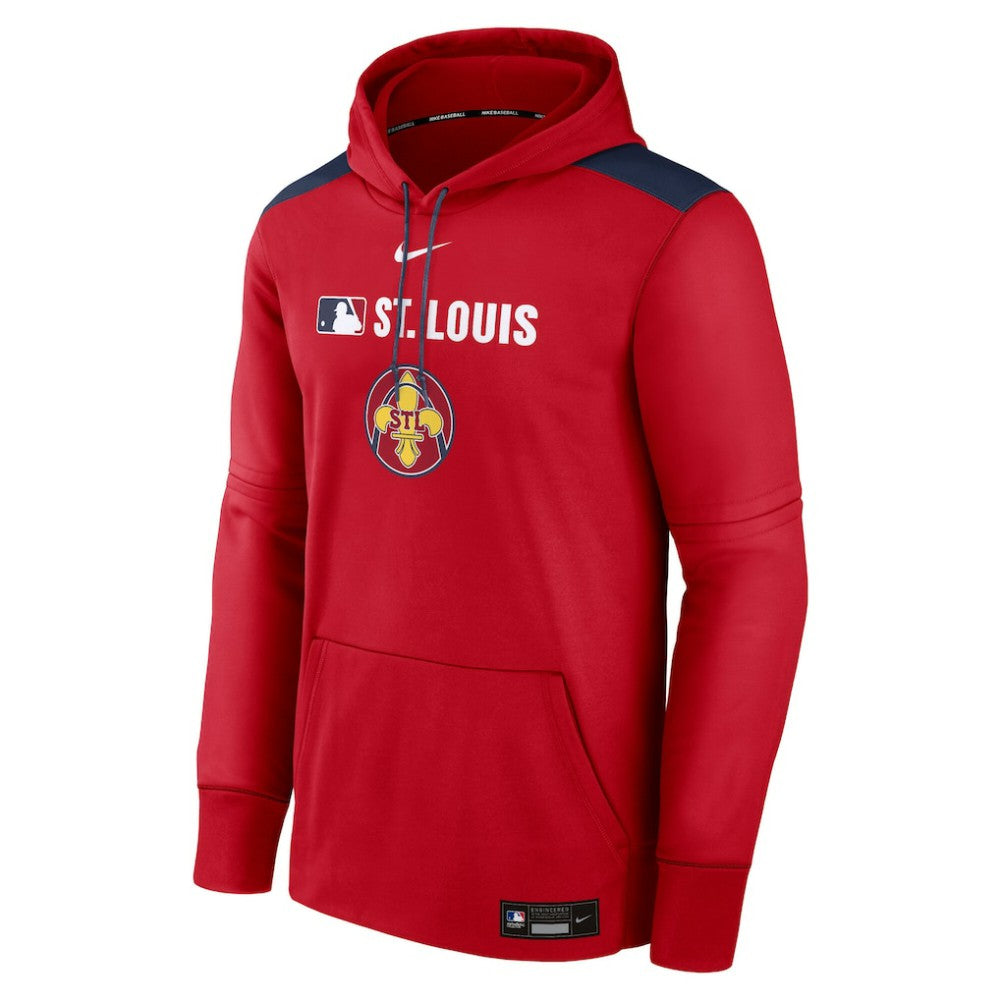 St. Louis Cardinals Nike Authentic Collection City Connect Therma Pullover Hoodie - MLB Hoodies