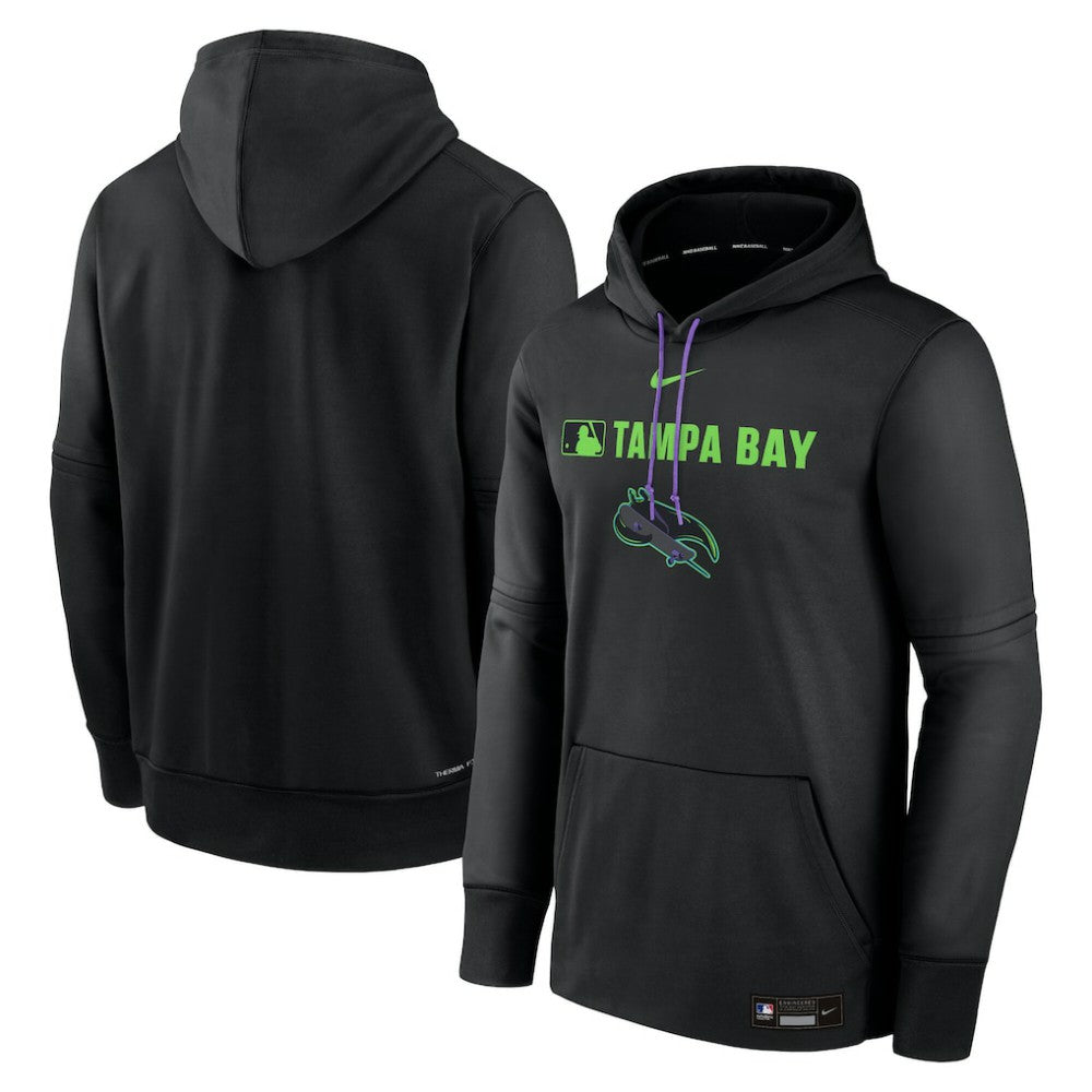 Tampa Bay Rays Nike Authentic Collection City Connect Therma Pullover Hoodie - MLB Hoodies