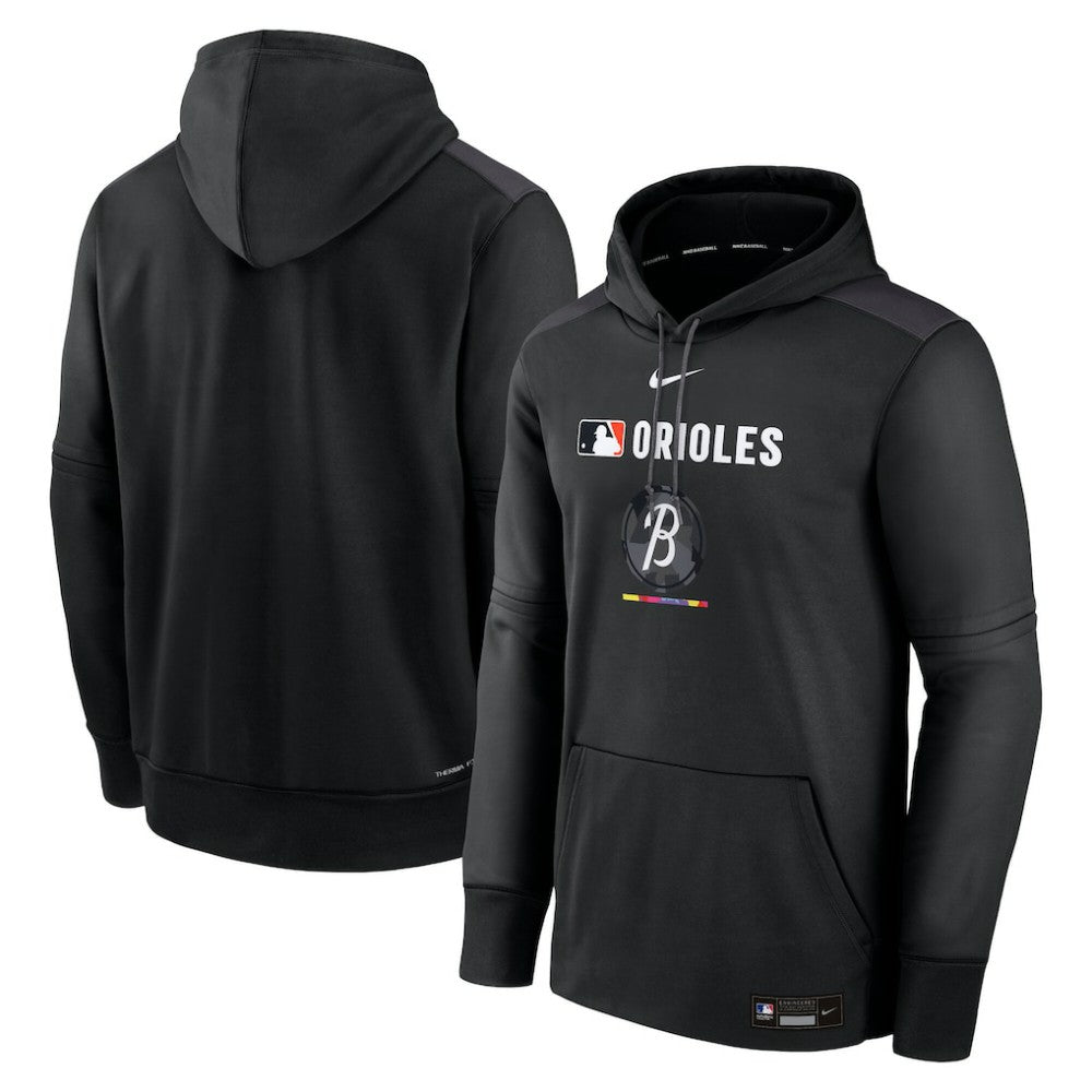 Baltimore Orioles Nike Authentic Collection City Connect Therma Pullover Hoodie - MLB Hoodies