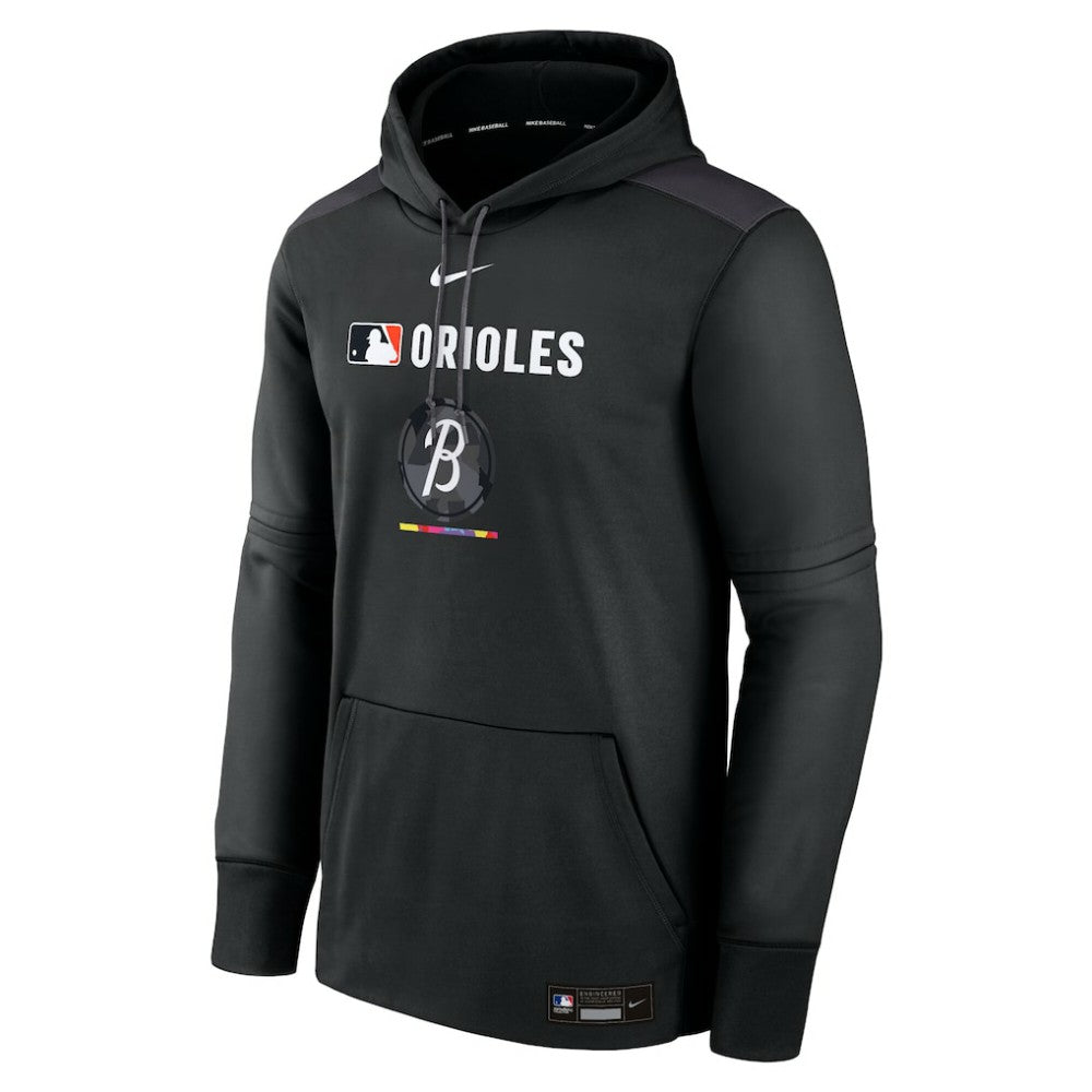 Baltimore Orioles Nike Authentic Collection City Connect Therma Pullover Hoodie - MLB Hoodies