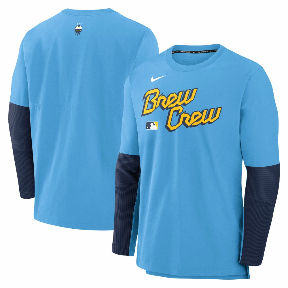 Milwaukee Brewers Nike 2025 City Connect Authentic Collection Player Dri-FIT Lightweight Pullover - MLB Pullover