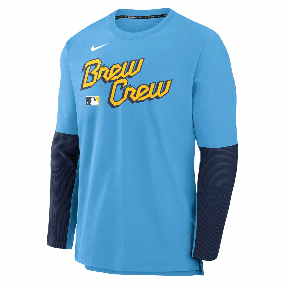 Milwaukee Brewers Nike 2025 City Connect Authentic Collection Player Dri-FIT Lightweight Pullover - MLB Pullover