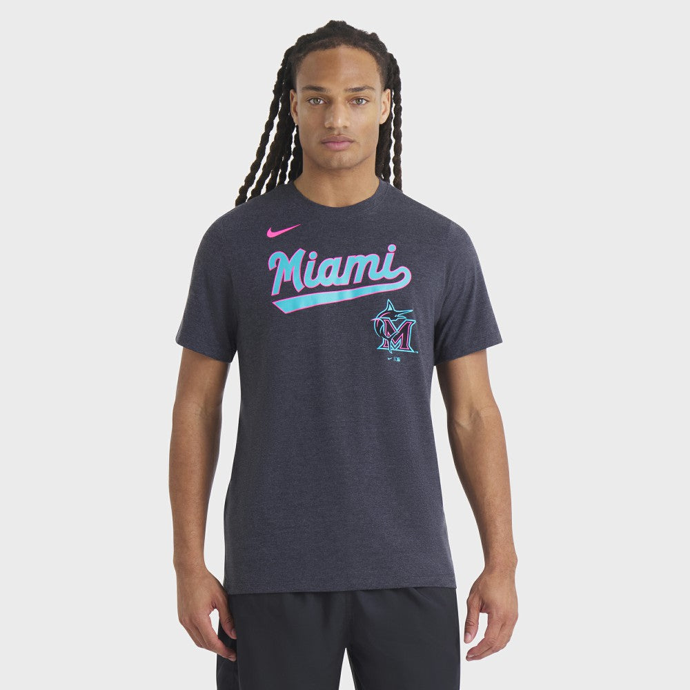 Miami Marlins Nike City Connect Script Tri-Blend T-Shirt - MLB T-shirts