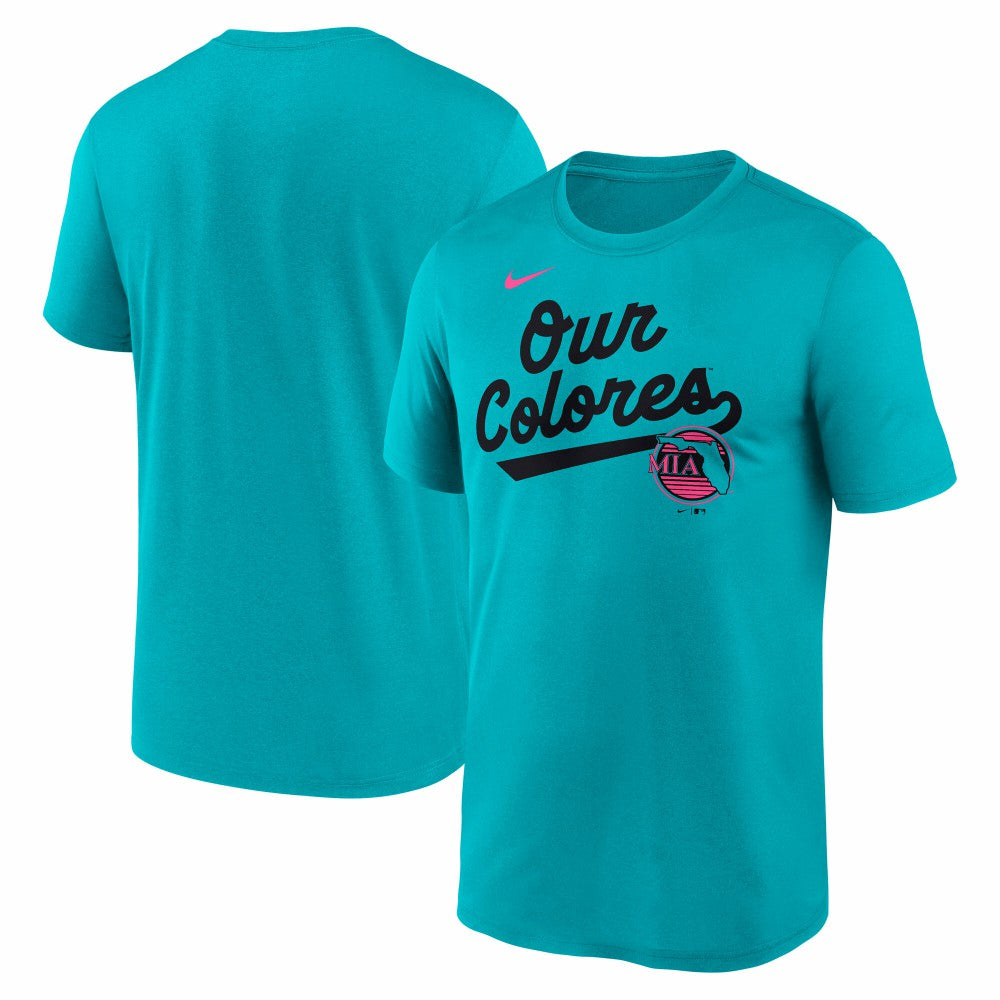 Miami Marlins Nike 2025 City Connect Team Phrase Script Legend Performance T-Shirt - MLB T-shirts