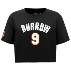 Cincinnati Bengals Joe Burrow  Pro Standard Women's Player Name & Number Cropped Boxy T-Shirt | NFL Outlet