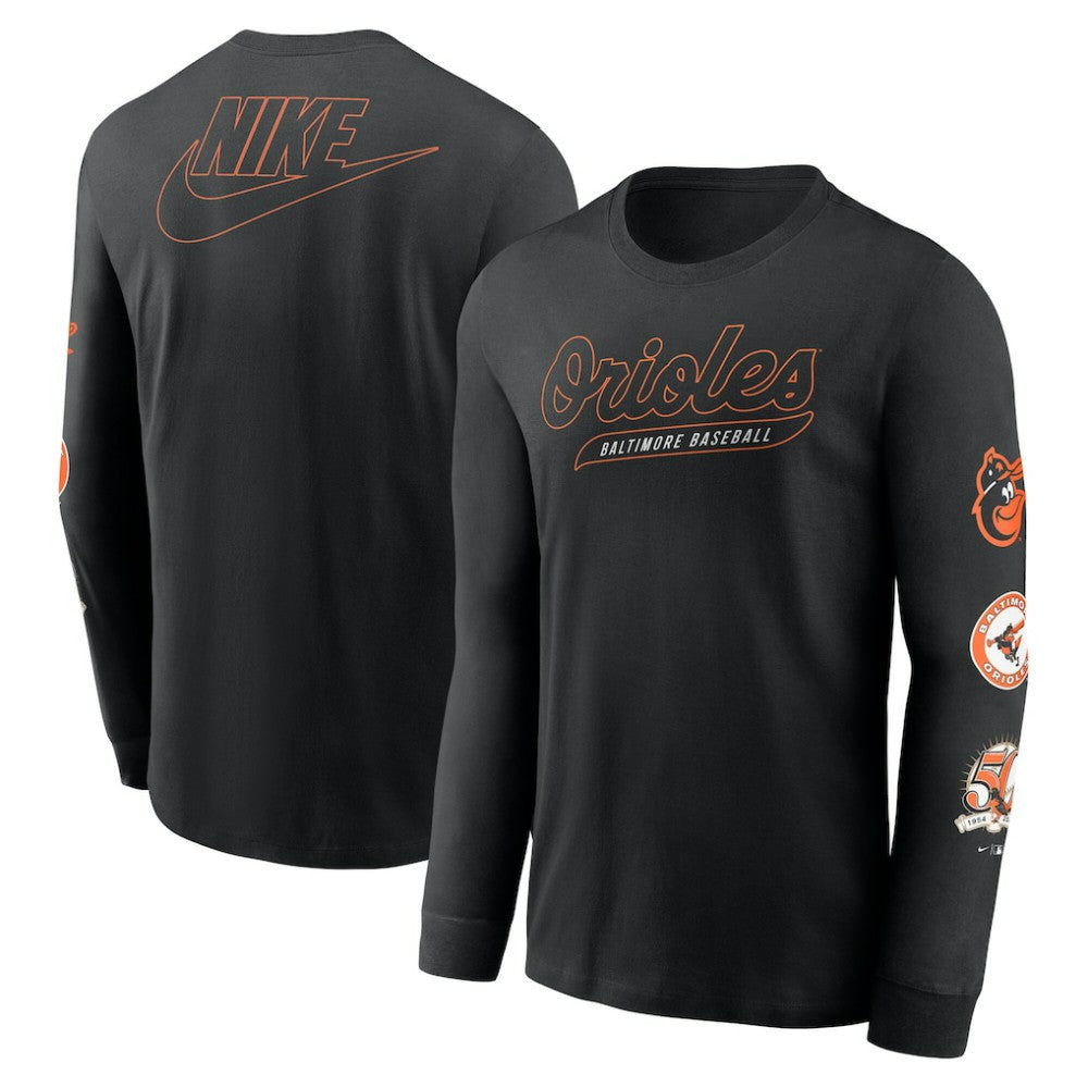 Baltimore Orioles Nike Cooperstown Collection Knockout Long Sleeve T-Shirt - MLB T-shirts