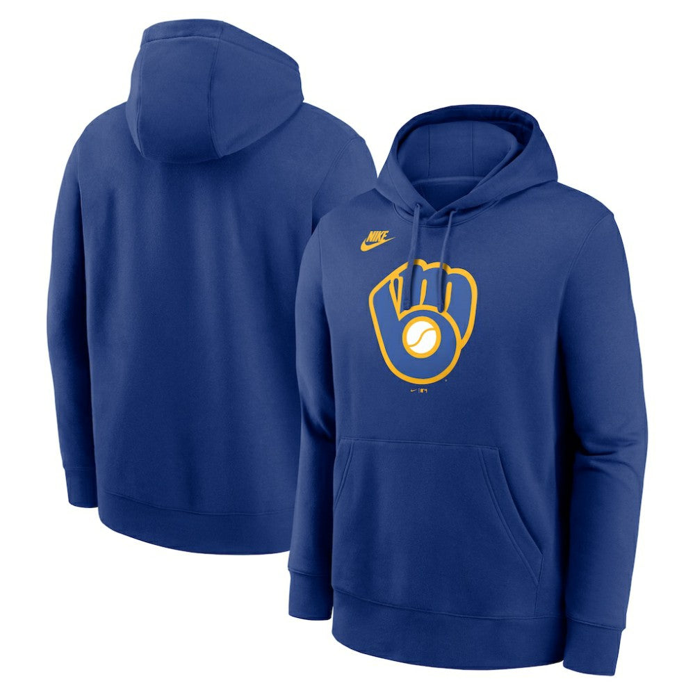 Milwaukee Brewers Nike Cooperstown Collection Logo Club Hoodie - MLB Hoodies