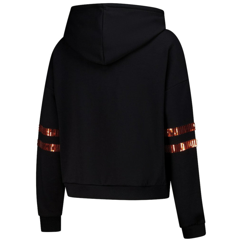 Cincinnati Bengals Cuce Women's Cropped Sequins Pullover Hoodie | NFL Sale