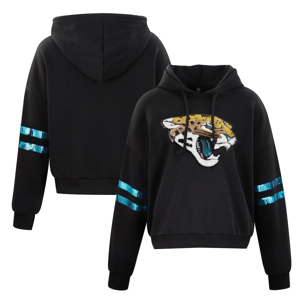 Jacksonville Jaguars Cuce Women's Cropped Sequins Pullover Hoodie | NFL Near me