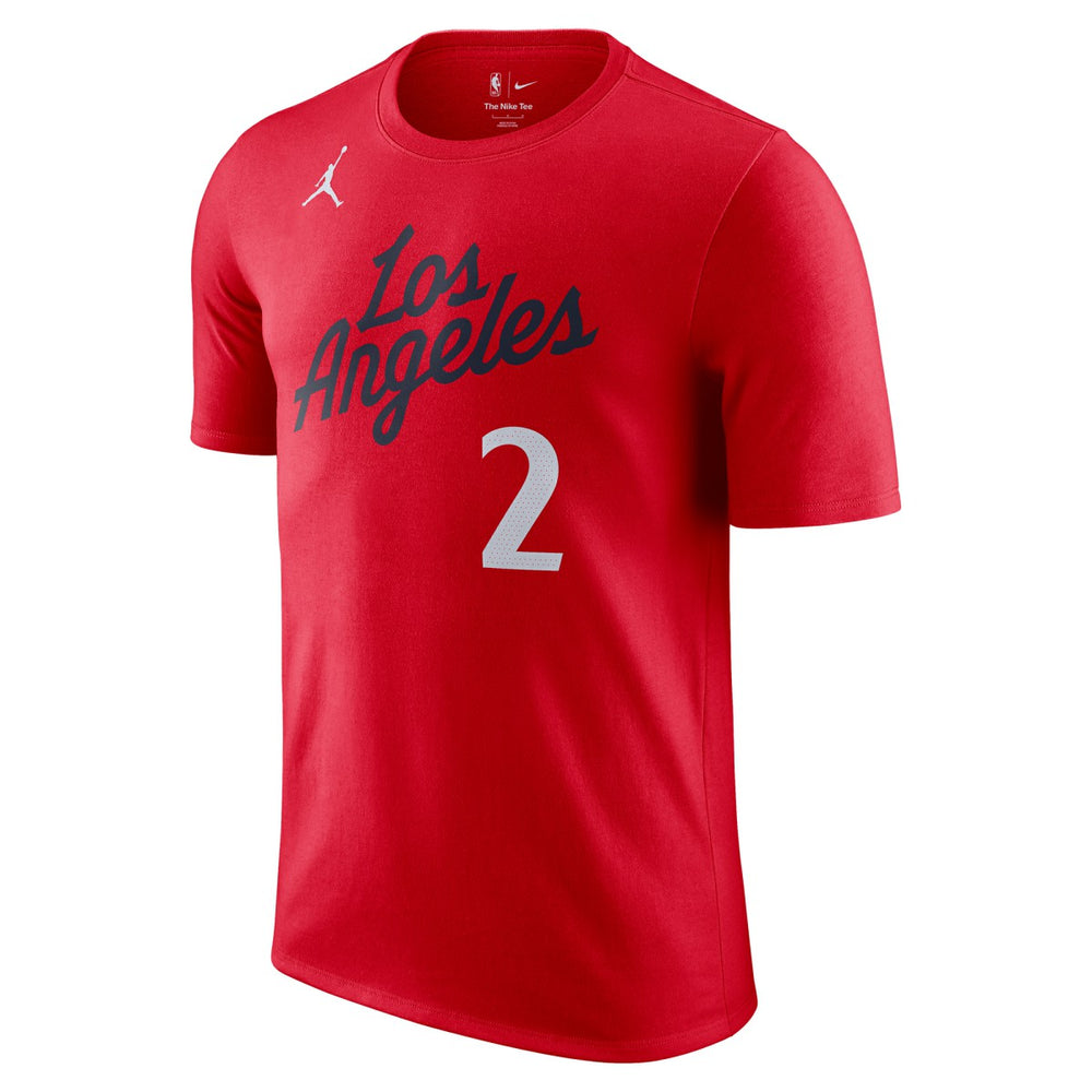 Red Kawhi Leonard LA Clippers Jordan Brand Statement Edition Name & Number T-Shirt | NBA