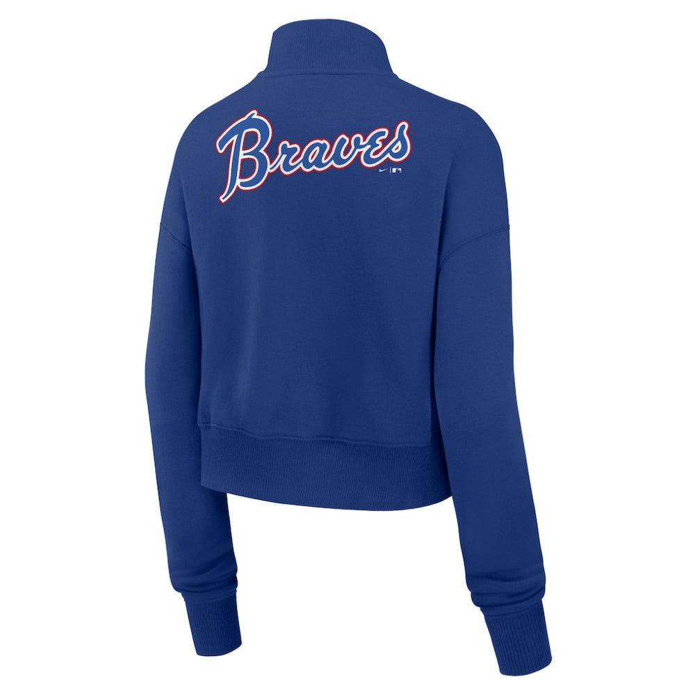 Atlanta Braves Nike Women's Cooperstown Collection Phoenix Fleece Half-Zip Sweatshirt - MLB Sweatshirts