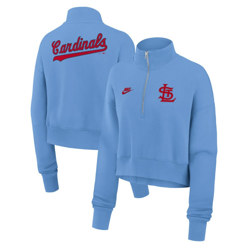 St. Louis Cardinals Nike Women's Cooperstown Collection Phoenix Fleece Half-Zip Sweatshirt - MLB Sweatshirts