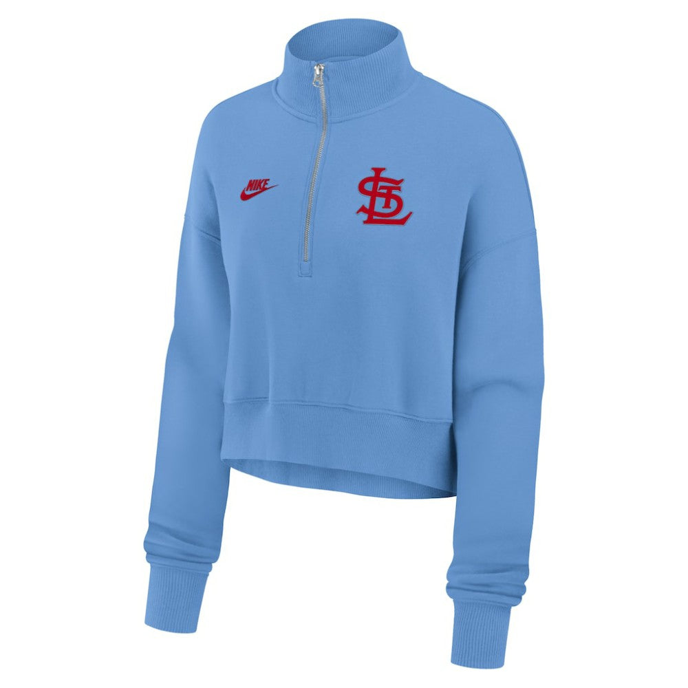St. Louis Cardinals Nike Women's Cooperstown Collection Phoenix Fleece Half-Zip Sweatshirt - MLB Sweatshirts
