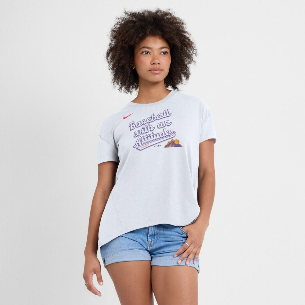 Colorado Rockies Nike Women's 2025 City Connect Flowy Fashion Tri-Blend Dri-FIT T-Shirt - MLB T-shirts