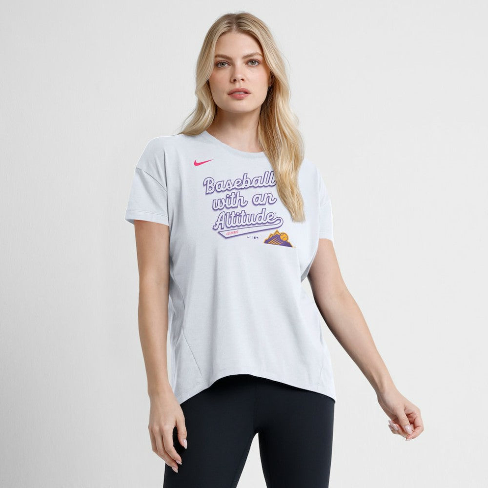 Colorado Rockies Nike Women's 2025 City Connect Flowy Fashion Tri-Blend Dri-FIT T-Shirt - MLB T-shirts