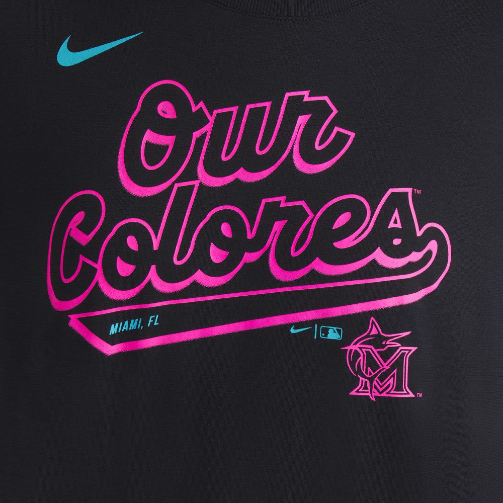 Miami Marlins Nike Women's 2025 City Connect Flowy Fashion Tri-Blend Dri-FIT T-Shirt - MLB T-shirts