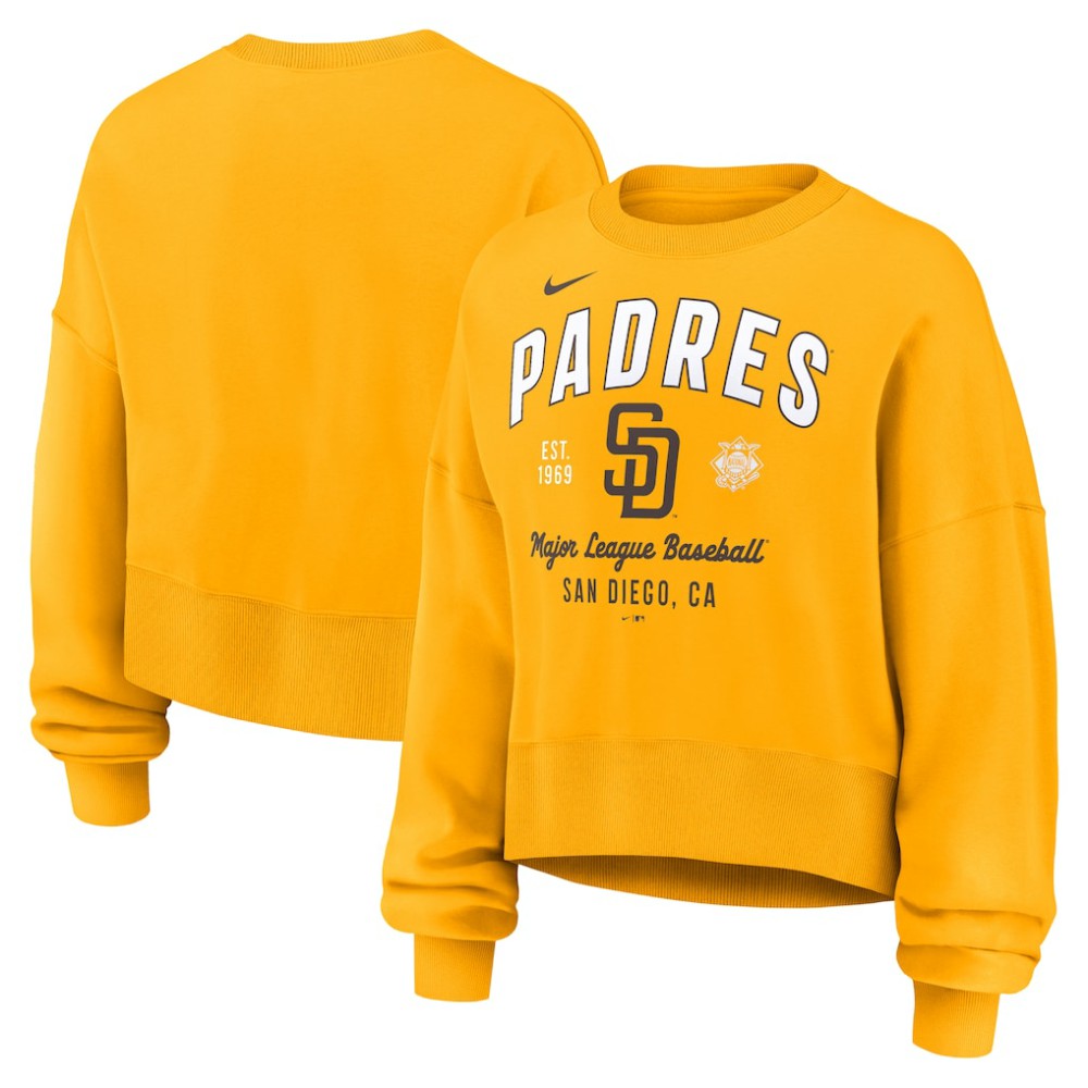San Diego Padres Nike Women's Oversized High Hip Pullover Sweatshirt - MLB Pullover