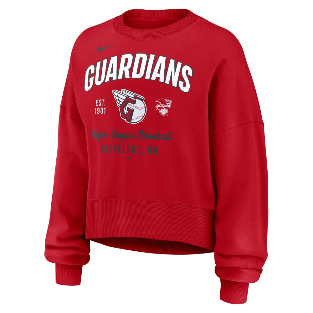 Cleveland Guardians Nike Women's Oversized High Hip Pullover Sweatshirt - MLB Pullover