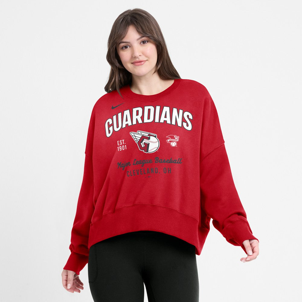 Cleveland Guardians Nike Women's Oversized High Hip Pullover Sweatshirt - MLB Pullover
