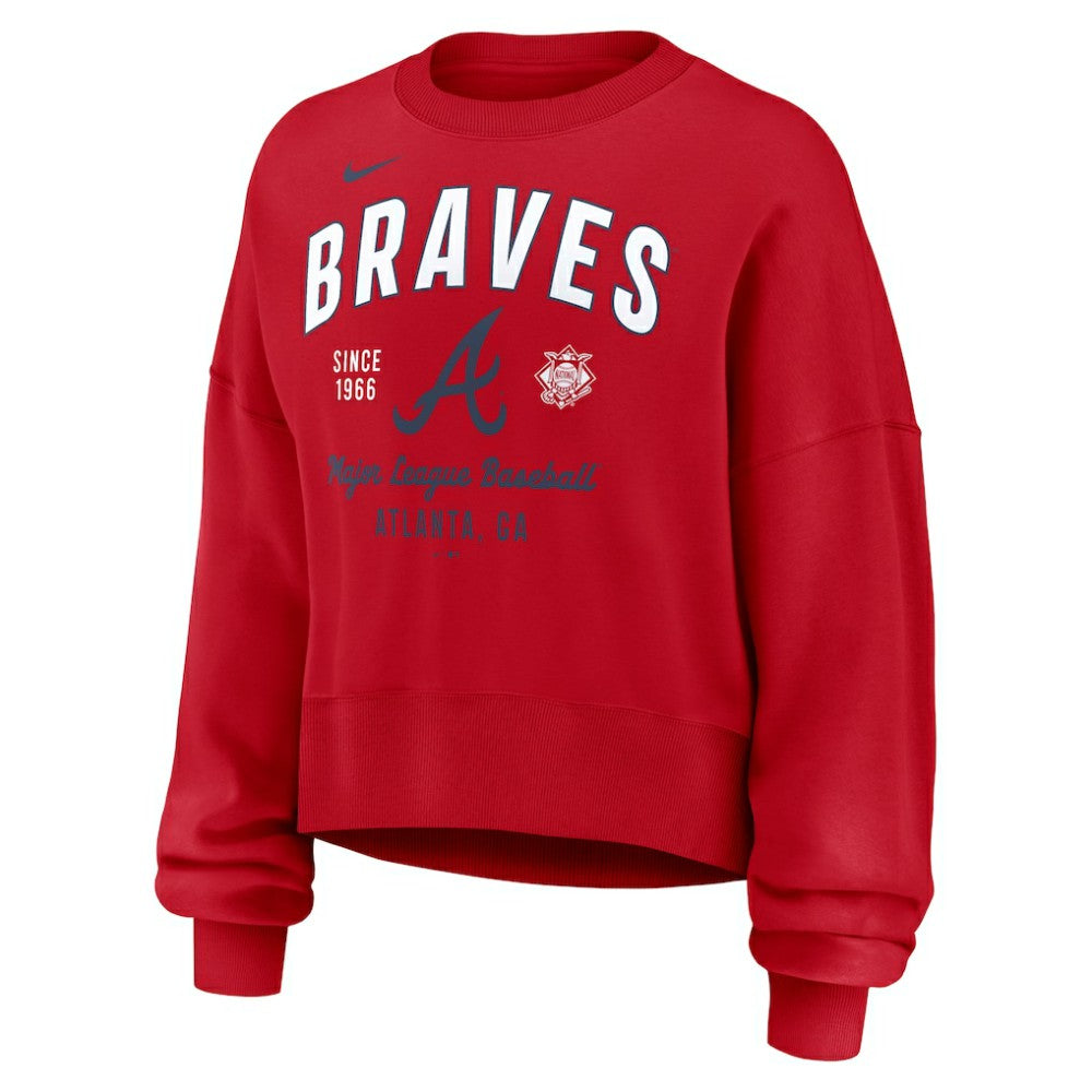 Atlanta Braves Nike Women's Oversized High Hip Pullover Sweatshirt - MLB Pullover