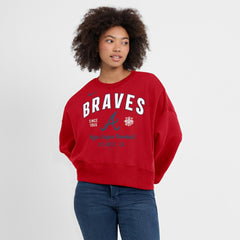 Atlanta Braves Nike Women's Oversized High Hip Pullover Sweatshirt - MLB Pullover