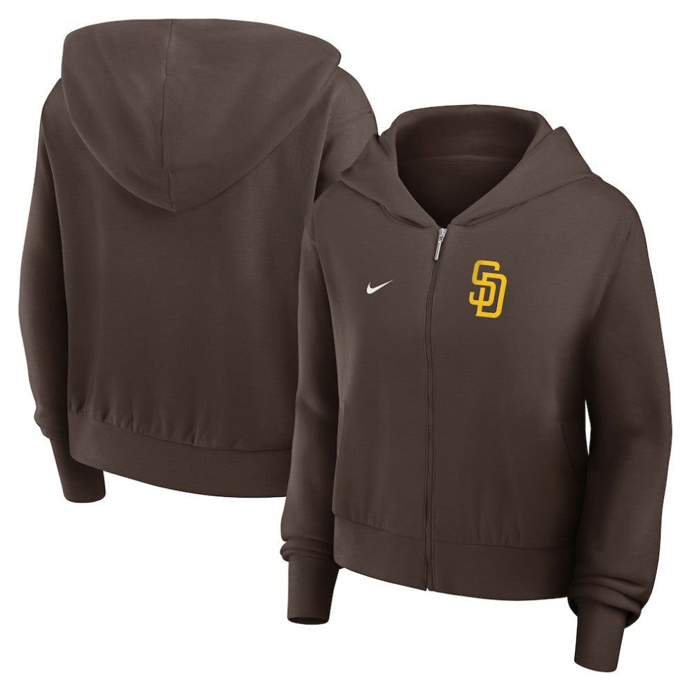 San Diego Padres Nike Women's Cropped Chill Full-Zip Hoodie - MLB Hoodies