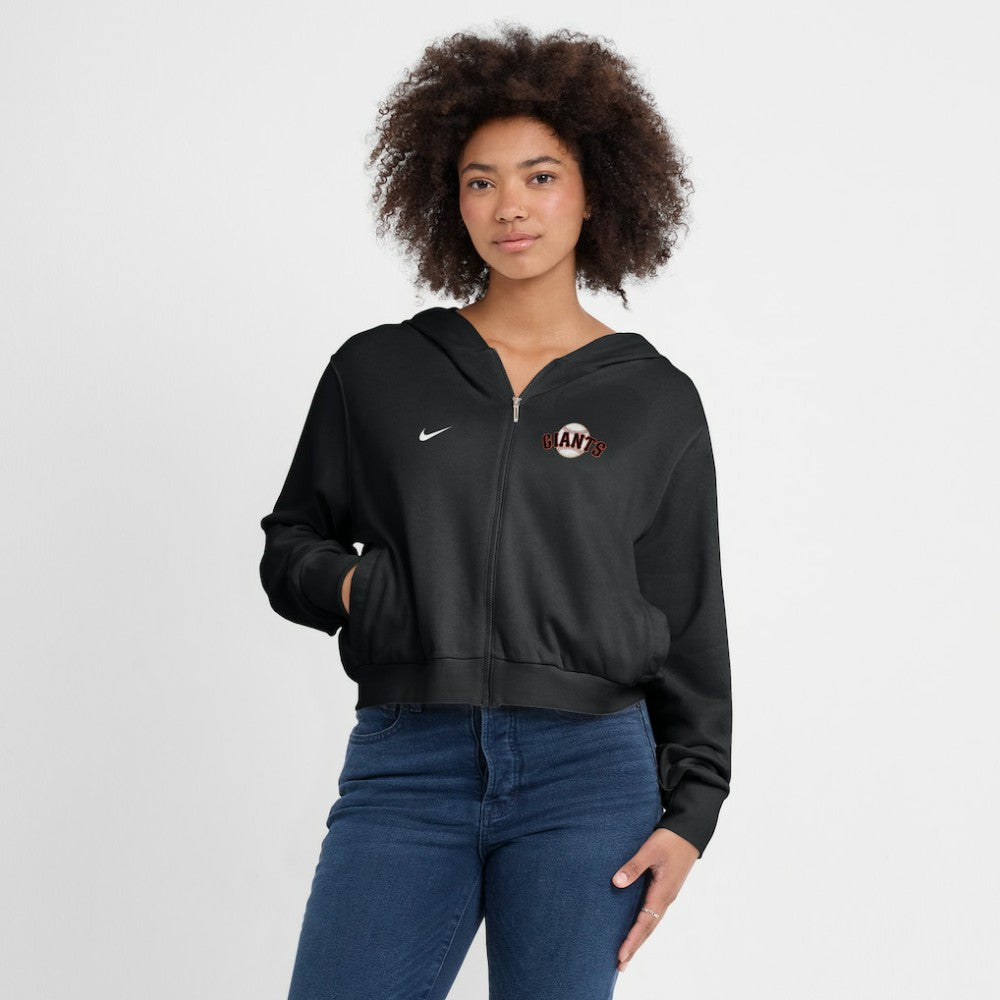 San Francisco Giants Nike Women's Cropped Chill Full-Zip Hoodie - MLB Hoodies