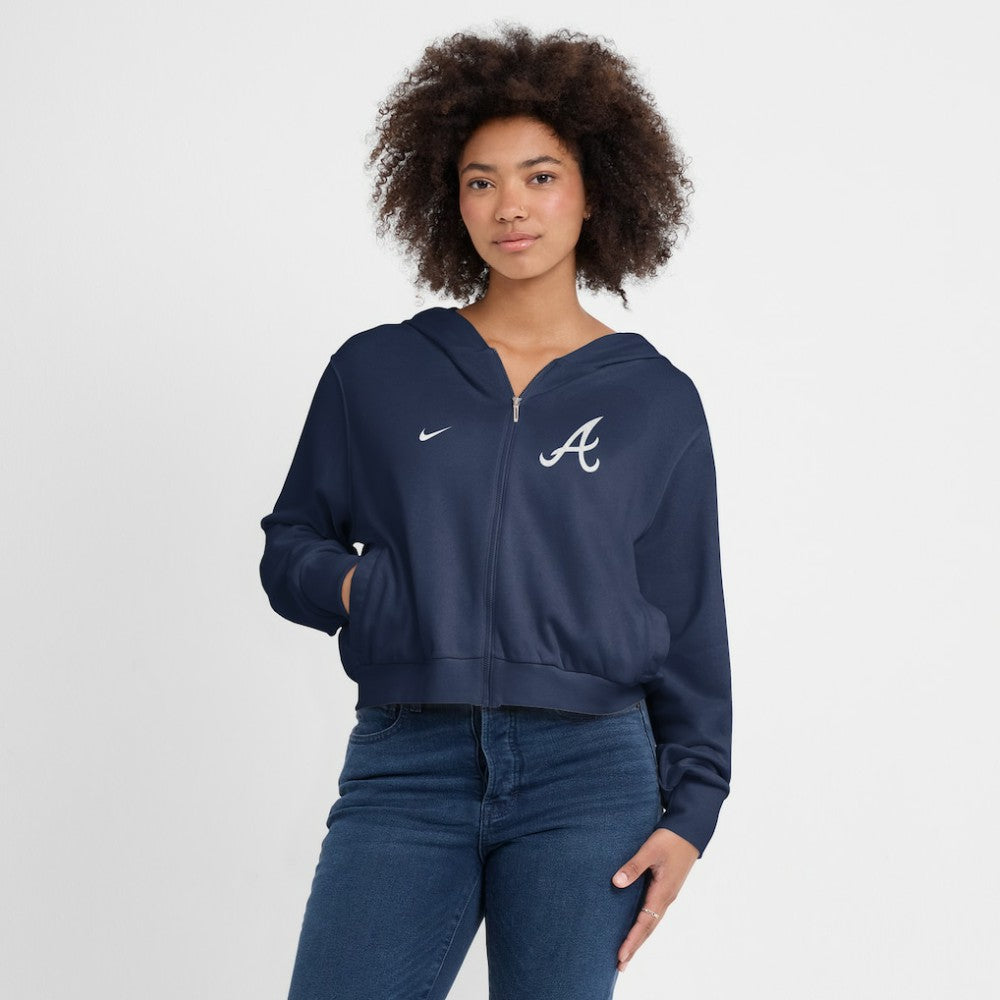 Atlanta Braves Nike Women's Cropped Chill Full-Zip Hoodie - MLB Hoodies
