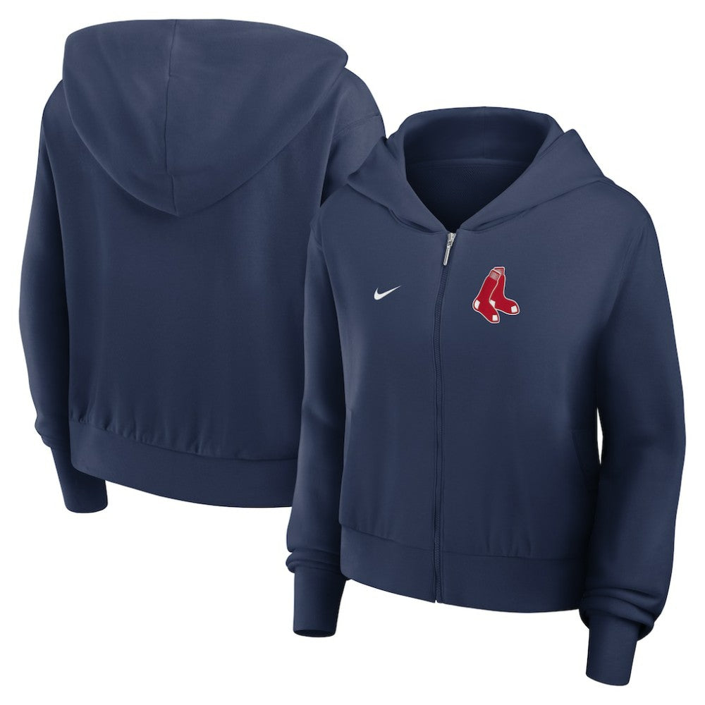 Boston Red Sox Nike Women's Cropped Chill Full-Zip Hoodie - MLB Hoodies
