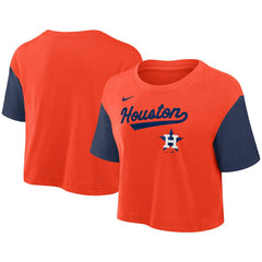 Houston Astros Nike Women's Script Dri-FIT Cropped T-Shirt - MLB T-shirts