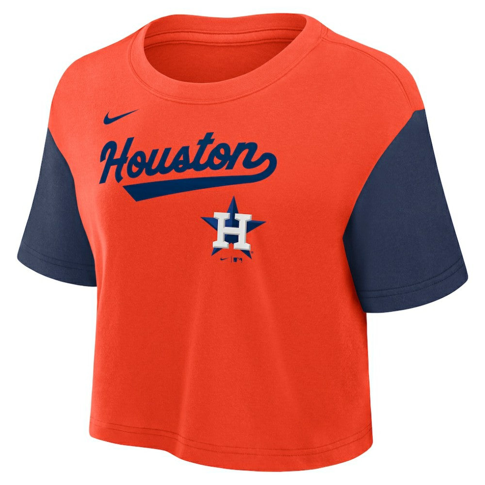 Houston Astros Nike Women's Script Dri-FIT Cropped T-Shirt - MLB T-shirts