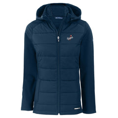 Los Angeles Dodgers Cutter & Buck Women's  Evoke Hybrid Eco Softshell Recycled Full-Zip Hoodie Jacket - MLB Jackets