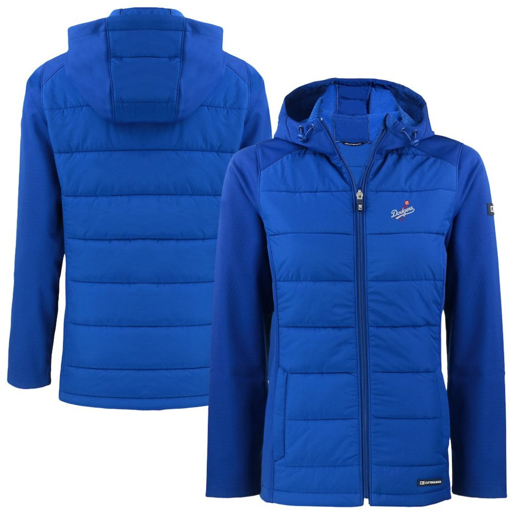 Los Angeles Dodgers Cutter & Buck Women's  Evoke Hybrid Eco Softshell Recycled Full-Zip Hoodie Jacket - MLB Jackets