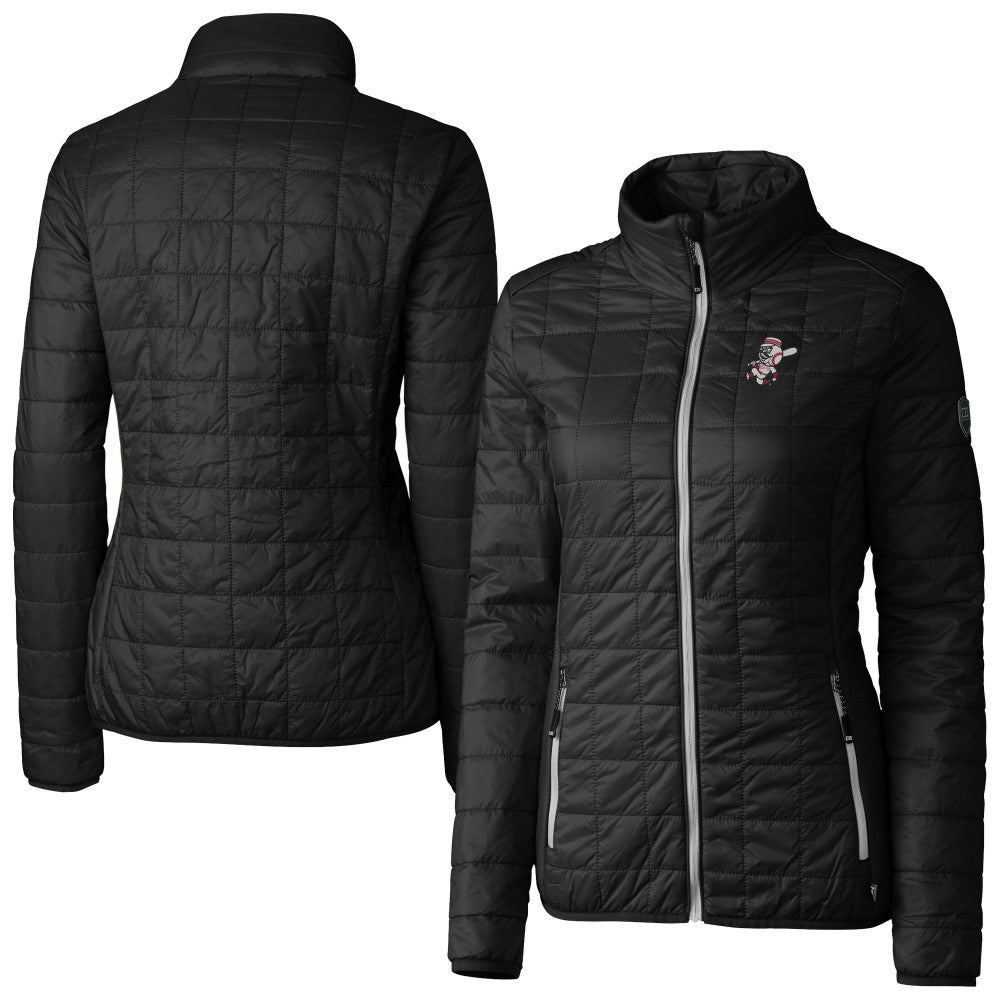 Cincinnati Reds Cutter & Buck Women's Cooperstown Collection Rainier PrimaLoft Eco Insulated Full-Zip Puffer Jacket - MLB Jackets